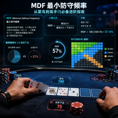 德州扑克MDF最小防守频率:从菜鸟到高手的必备进阶指南
